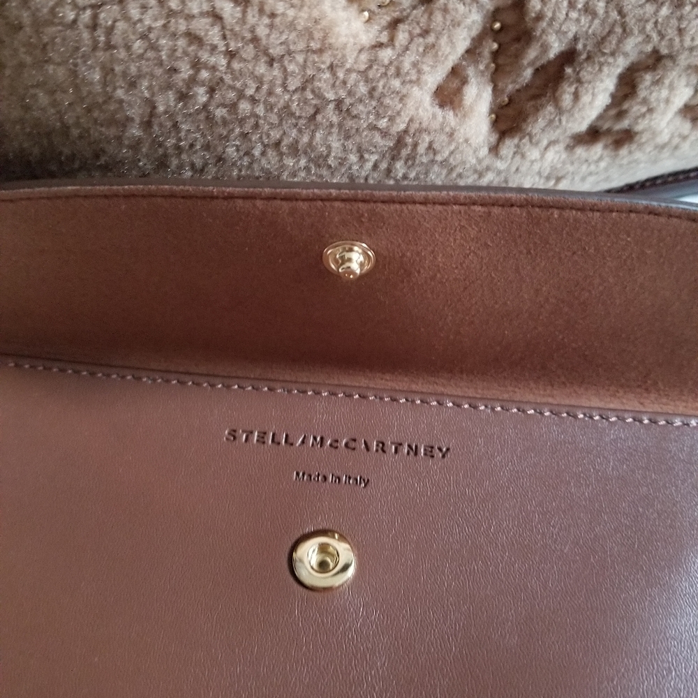 Stella McCartney Teddy Logo Tote Crossbody Bag Brown Biscuit - Picture 8 of 12